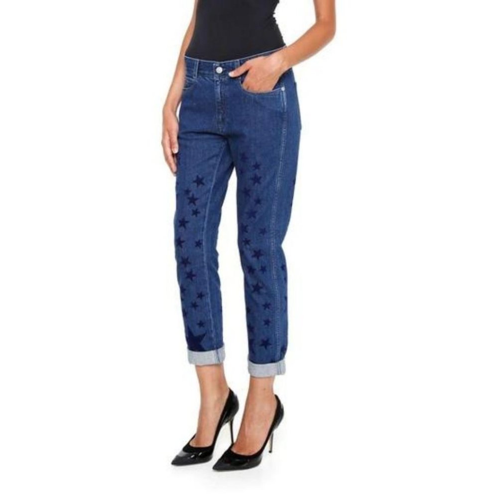 Stella McCartney Blue Velvet Stars Skinny Jean Size 25